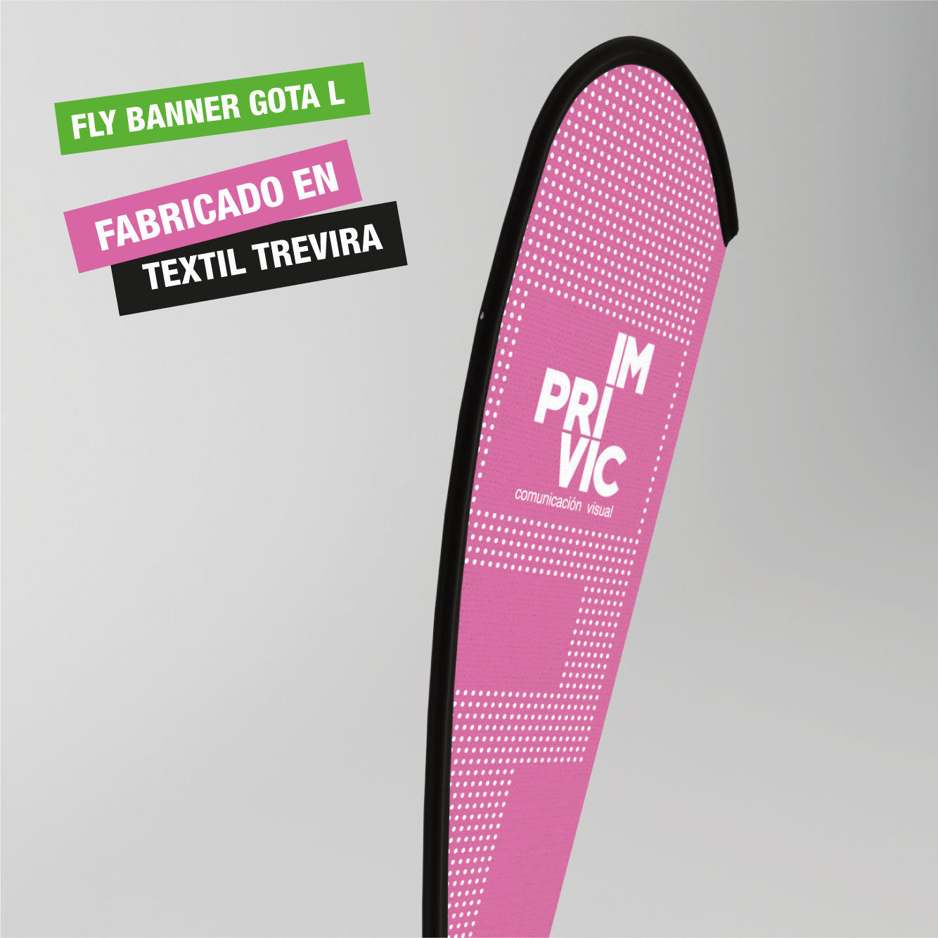 Banderola tipo fly banner en forma de gota, tamaño L.